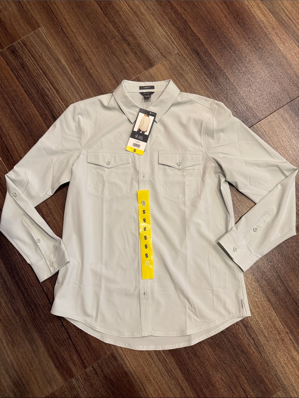 NWT Eddie Bauer Light Green Long-Sleeve Button-Down Shirt